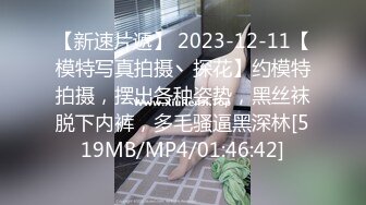 【新速片遞】 2023-12-11【模特写真拍摄丶探花】约模特拍摄，摆出各种姿势，黑丝袜脱下内裤，多毛骚逼黑深林[519MB/MP4/01:46:42]