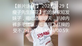 【新片速遞 】 2023-3-29【瘦子先生探花】约的良家短发妹子，喝红酒聊聊天，扒掉内裤多毛骚逼，双腿肩上扛操的受不了[723MB/MP4/00:59:06]